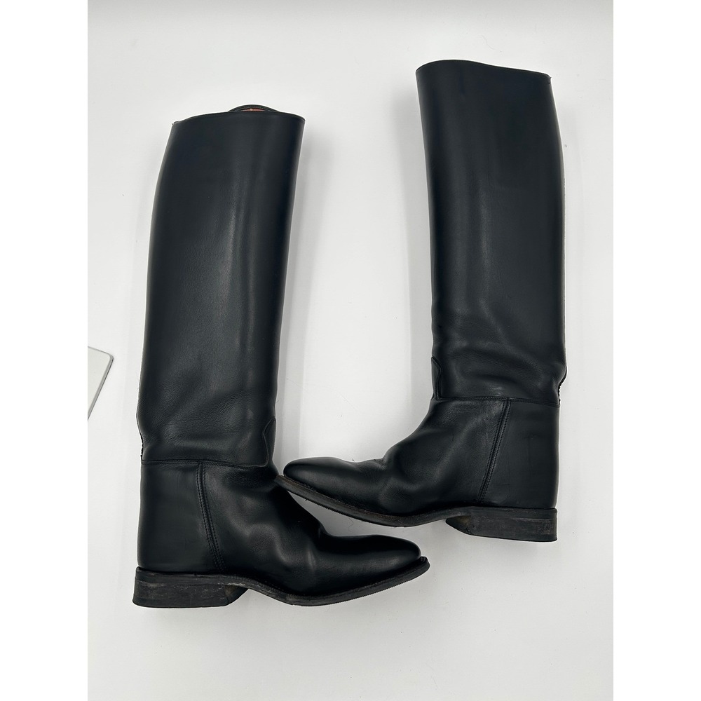 Petrie Tall Riding Boots Womens 7 Black Equestrian Dressage Leather 50/38 W/Case